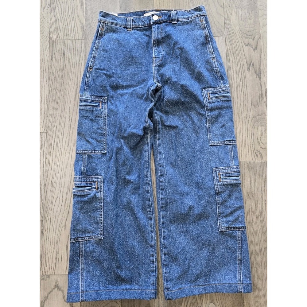 Hudson High Rise Welt Pocket Wide Leg Cargo Jeans Womens Size 29